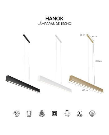 HANOK * LÁMPARA LINEAL LED 38W 3000K 110º BLANCA